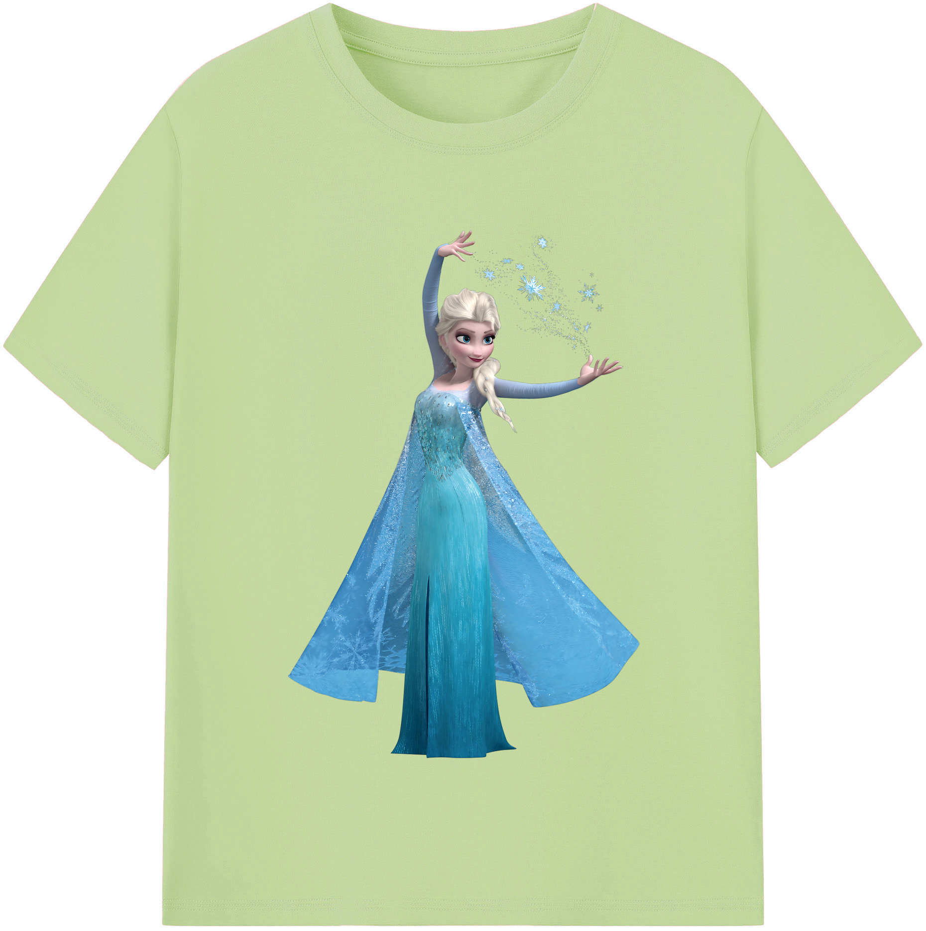 （画像用） アナと雪の女王 アンナ エルサ Frozen Anna Elsa 綿100％半袖Tシャツ（フロントプリント）